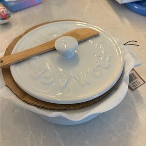 Coop Creative Brie Baker with wooden spatula